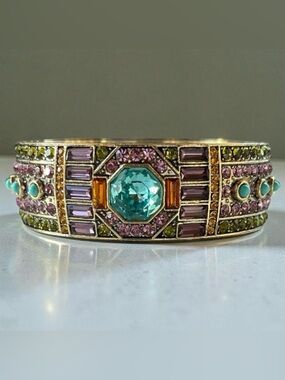 Heidi Daus Crystal Accent Bracelet with Turquoise Colored Center